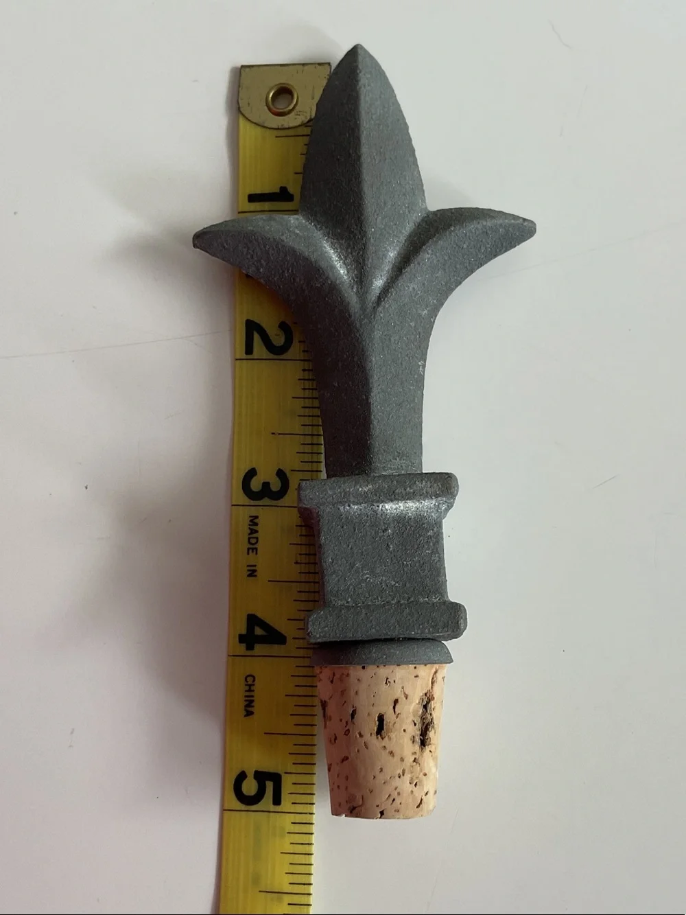 Restoration Hardware Gray Fleur-de-Lys Metal Wine Stopper